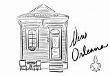 House Printable Orleans Coloring Shotgun Nola Creole Downloadable Cottage sketch template