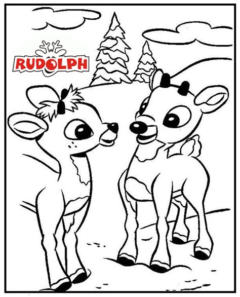 rudolph  red nosed reindeer coloring page