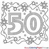 50 Birthday Happy Colouring Coloring Pages Years Geburtstag Zum Ausmalbild Children Printable Silhouette Sheet Malvorlagen Mandala Malen Día Lustige Title sketch template