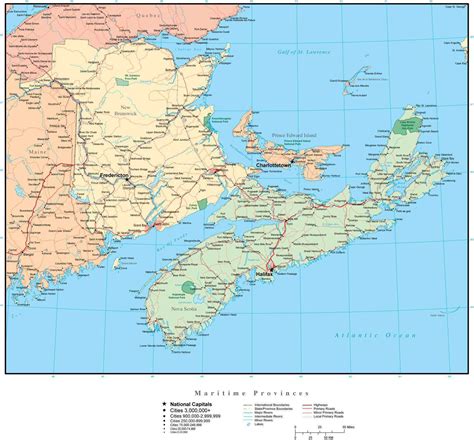 maritime provinces map  adobe illustrator vector format