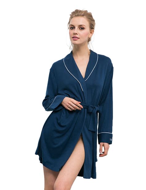 ladies cashmere robes long sleeve  neck bathrobe night robe dressing