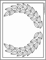 Coloring Geometric Pages Laurel Wreath Leaf Detailed Pdf Print sketch template