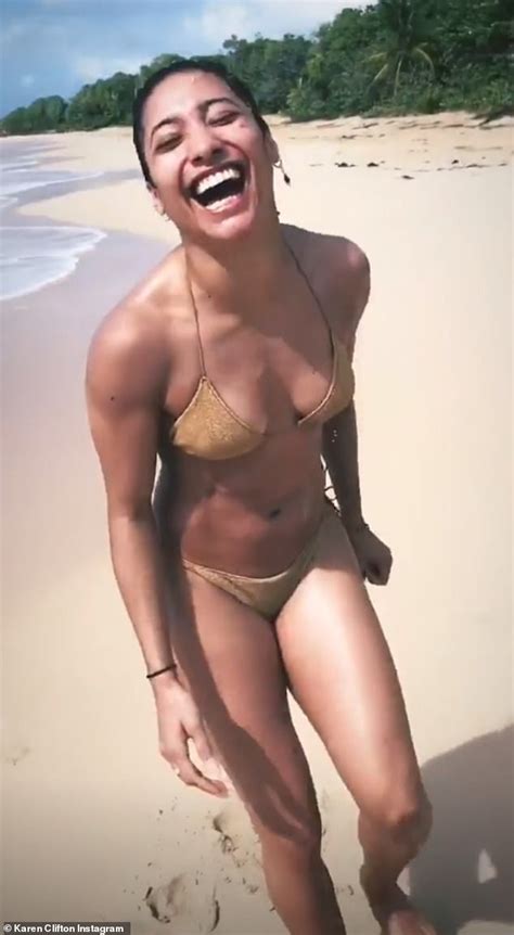 Karen Clifton Shows Off Derrière In Nude Bikini On
