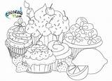 Coloring Pages Cupcake Cupcakes Kids Color Cup Coloriage Sheets Children Sweet sketch template