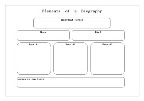 printable biography graphic organizer  printable templates