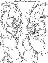 Firewolf Werewolves Lineart Werewolf sketch template