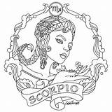 Coloring Virgo Scorpio Horoscope Coloringideas sketch template