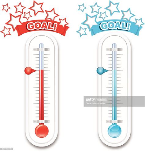 fundraiser goal thermometers high res vector graphic getty images