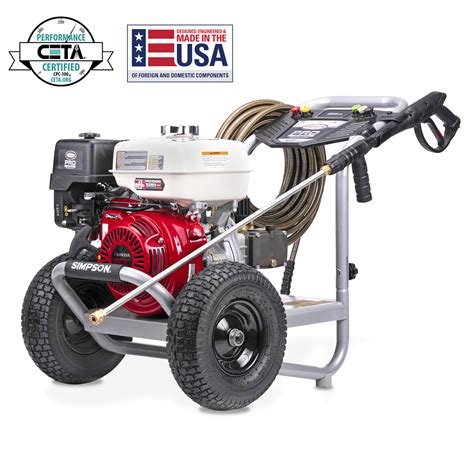 simpson simpson pro series  psi  gpm cold water gas pressure washer  honda carb