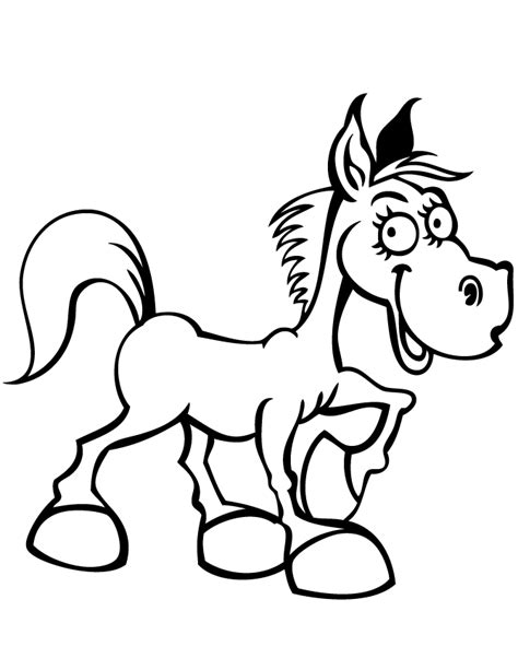 happy horse  preschool children coloring page   coloring pages