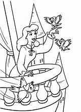 Cinderella Coloring Pages Disney Bird Princess Birds Cars Animal Discover sketch template