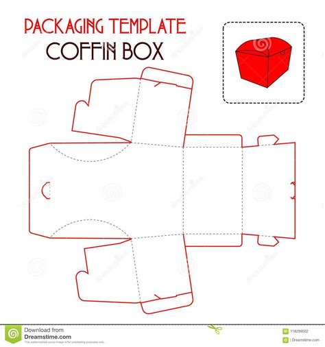 packaging template coffin box stock vector illustration  head lion