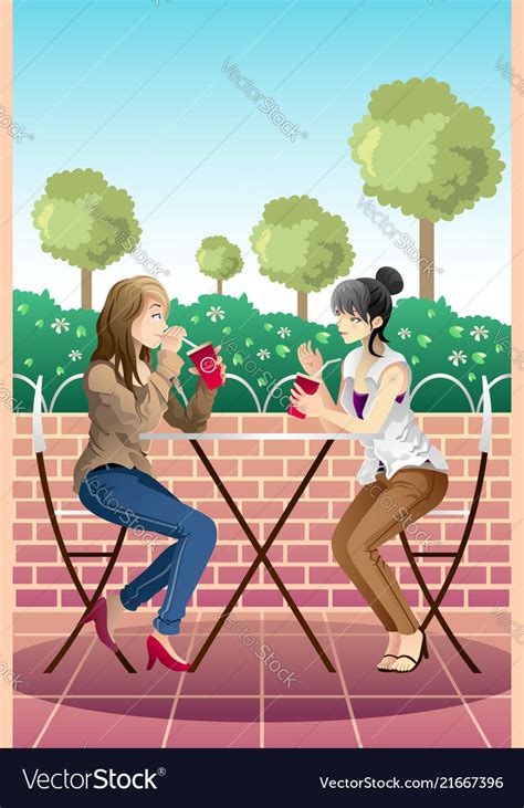 Girls Hanging Out Together Royalty Free Vector Image