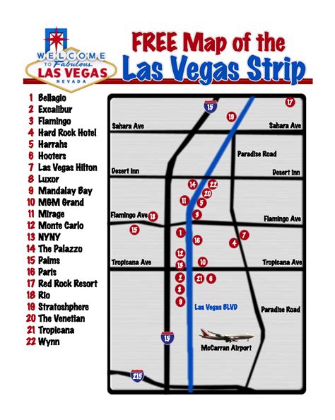 Las Vegas Strip Motel Map