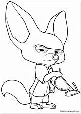 Pages Finnick Zootopia Coloring Color sketch template