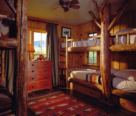 cabin bedroom decorating ideas  bunk beds  lodge