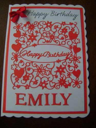 personalised happy birthday  red card cards handmade happy