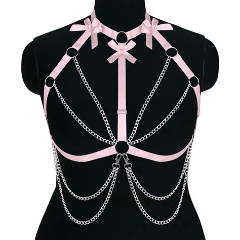 sexy busty women harness straps garter belt bodysuit goth underwear