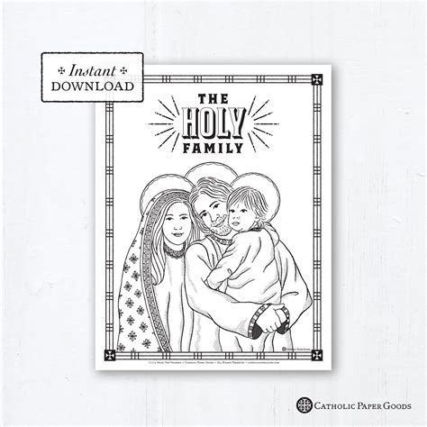 catholic coloring page  holy family catholic saints printable