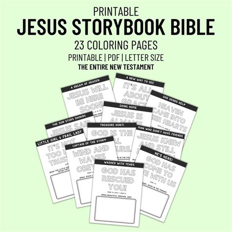 jesus storybook bible coloring pages  kids entire  etsy