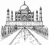 Taj Mahal Coloring India Agra Sketch Netart Drawing Pages Bollywood Site Color sketch template