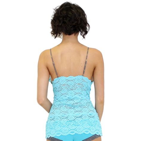 turquoise hip length lace chemise lingerie top
