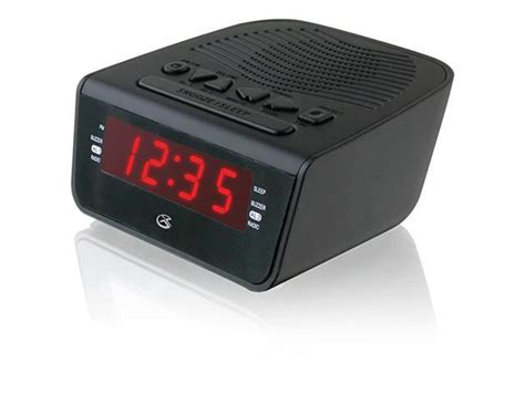 cb dual alarm clock amfm radio  red led display black neweggcom