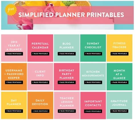 simplified planner printables emily ley simplified planner