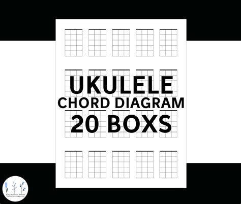 ukulele chord chart blank diagrams printable  digital etsy mexico