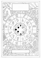Astrology Colouring Ups Grown Relaxing sketch template