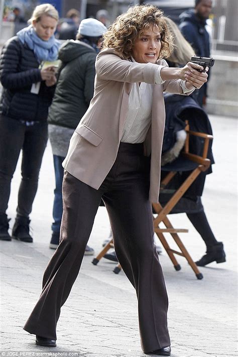 Jennifer Lopez Shoots Scenes On Set Of Shades Of Blue In New York