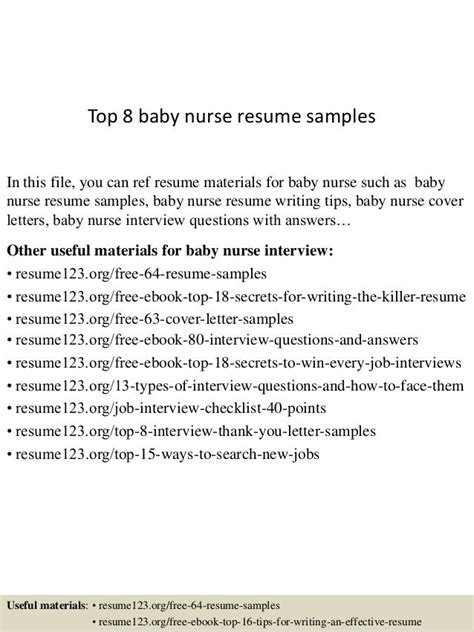 top  baby nurse resume samples