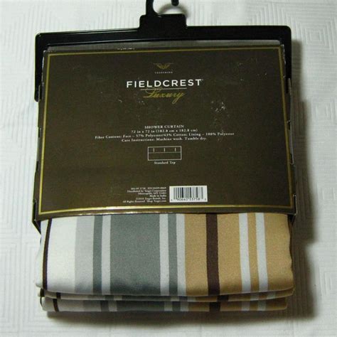 Fieldcrest Luxury Stripe Gray Brown Fabric Shower Curtain Target