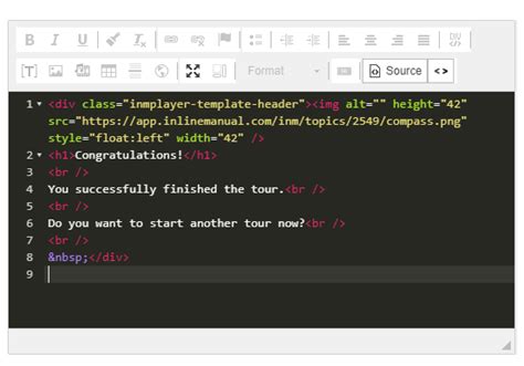 create custom html linksbuttons inline manual