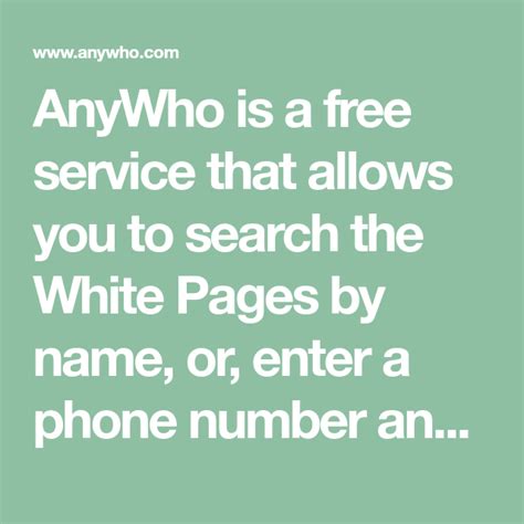 anywho    service     search  white pages