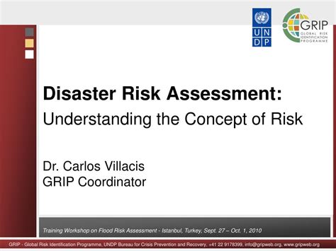 disaster risk assessment understanding  concept  risk