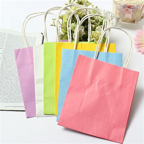 pcs luxury party bags kraft paper gift bag  handles recyclable loot bag ebay