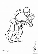 Goshi Hane Judo sketch template