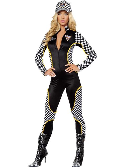 Sexy Race Car Driver Jumpsuit Adult Halloween Costume Ebay