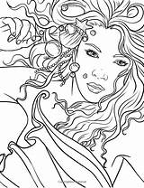 Mermaids Selina Fenech Magic Sheets Elves Siren Mystical Detailed Sorcery sketch template