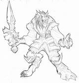 Warcraft Coloring Pages Worgen Printable Alliance Character Werewolf Drawings Concept Elf Fantasy Wow Coloriage Colorier Anime Imprimer Playable Confirmed Cataclysm sketch template