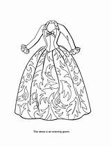 Prom Dresses Coloring Pages Dress Drawing Getdrawings sketch template