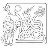 Maze Profession Vectors Tangled Labyrinth Puzzle sketch template