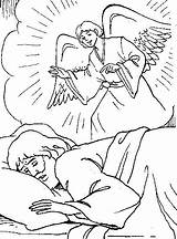 Angel Coloring Joseph Visits Mary Pages Bible Jesus Talk sketch template
