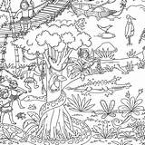 Ausmalbilder Dschungeltiere Dschungel sketch template