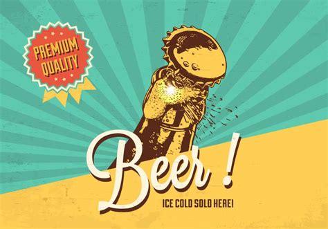 Cold Beer Vector Retro Poster Download Free Vectors