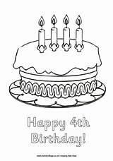 Happy Pages Birthday Colouring 4th Coloring 5th 3rd Cake Birthdays Printable Cards Print Party Puzzles Cakes Candles Explore Activityvillage Pdf sketch template