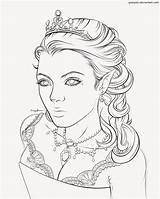 Coloring Queen Pages Diamond Adult Adults Elf sketch template