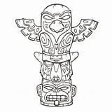 Totem Poles Tiki sketch template