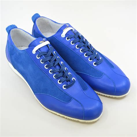 the fresco in blue leather and suede old school trainers mod shoes
